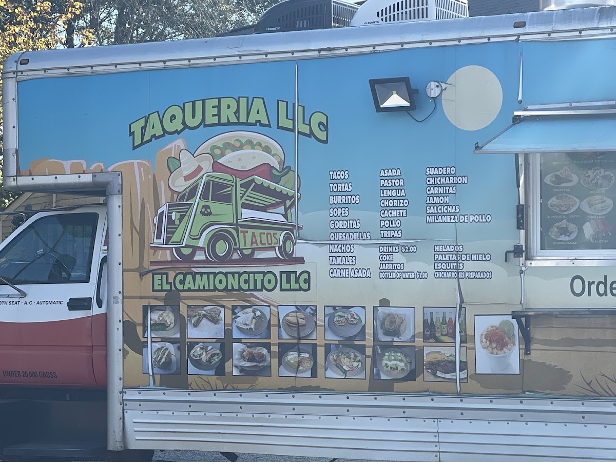 Taqueria El Camioncito menu board