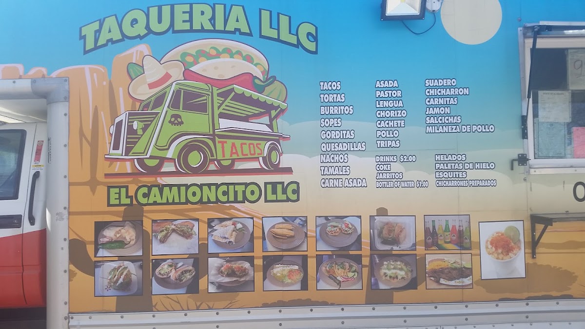 Taqueria El Camioncito menu board