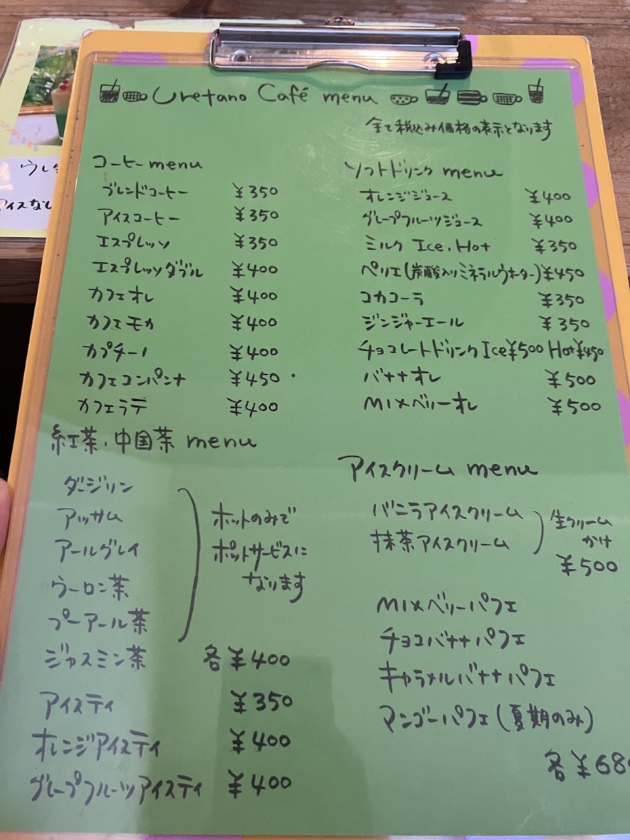 Uretano menu board