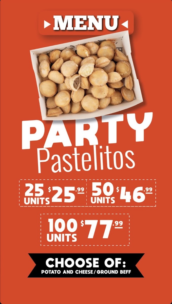 Pastel Pizza menu board