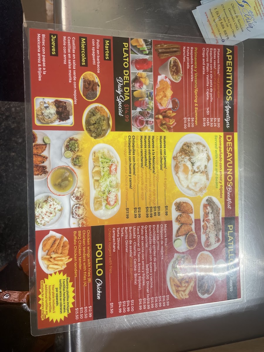 Delicias la jarochita menu board
