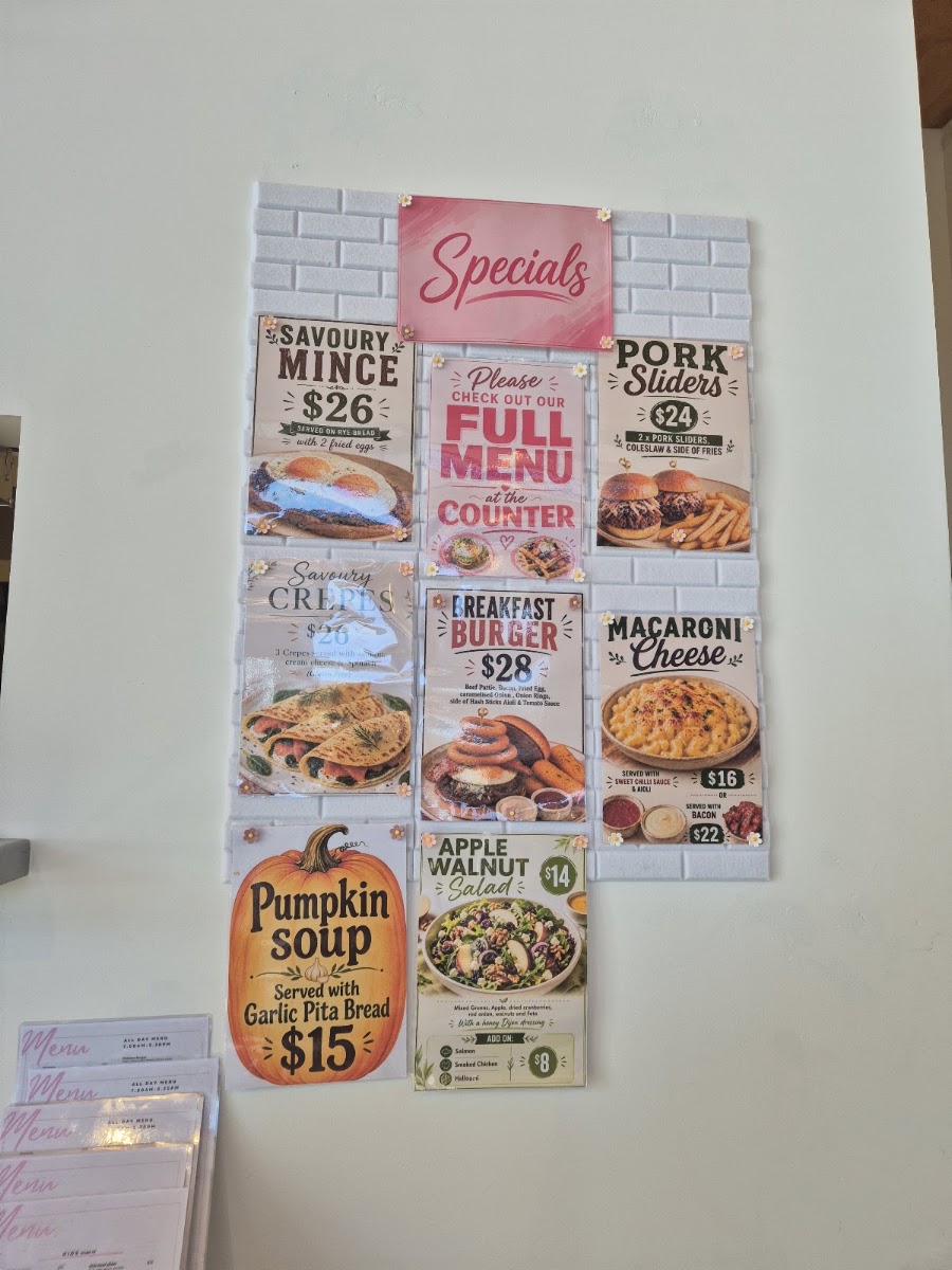 Alioke Eatery menu board