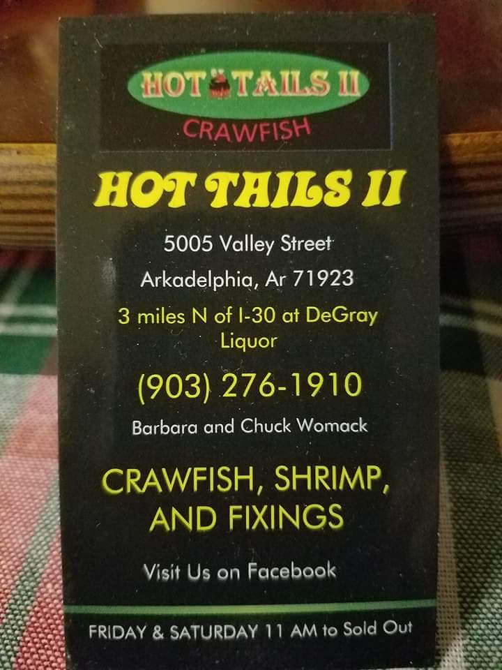 Hot Tails II Crawfish menu board