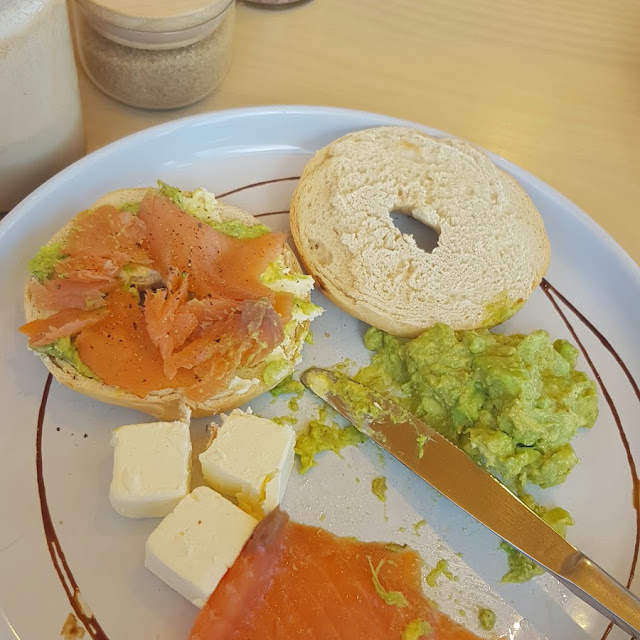 Salmon Bagel with Avocado on the Side