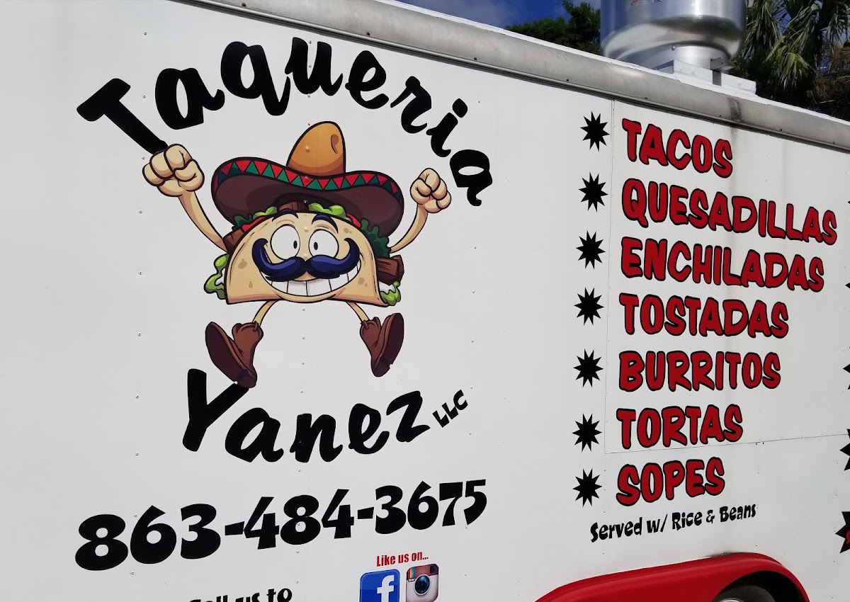 Taqueria Yanez llc menu board