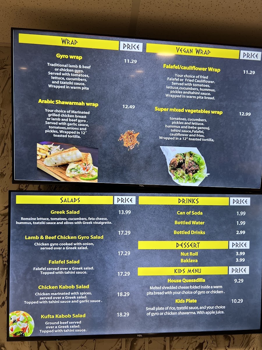 Gyro Makers Edmonds menu board