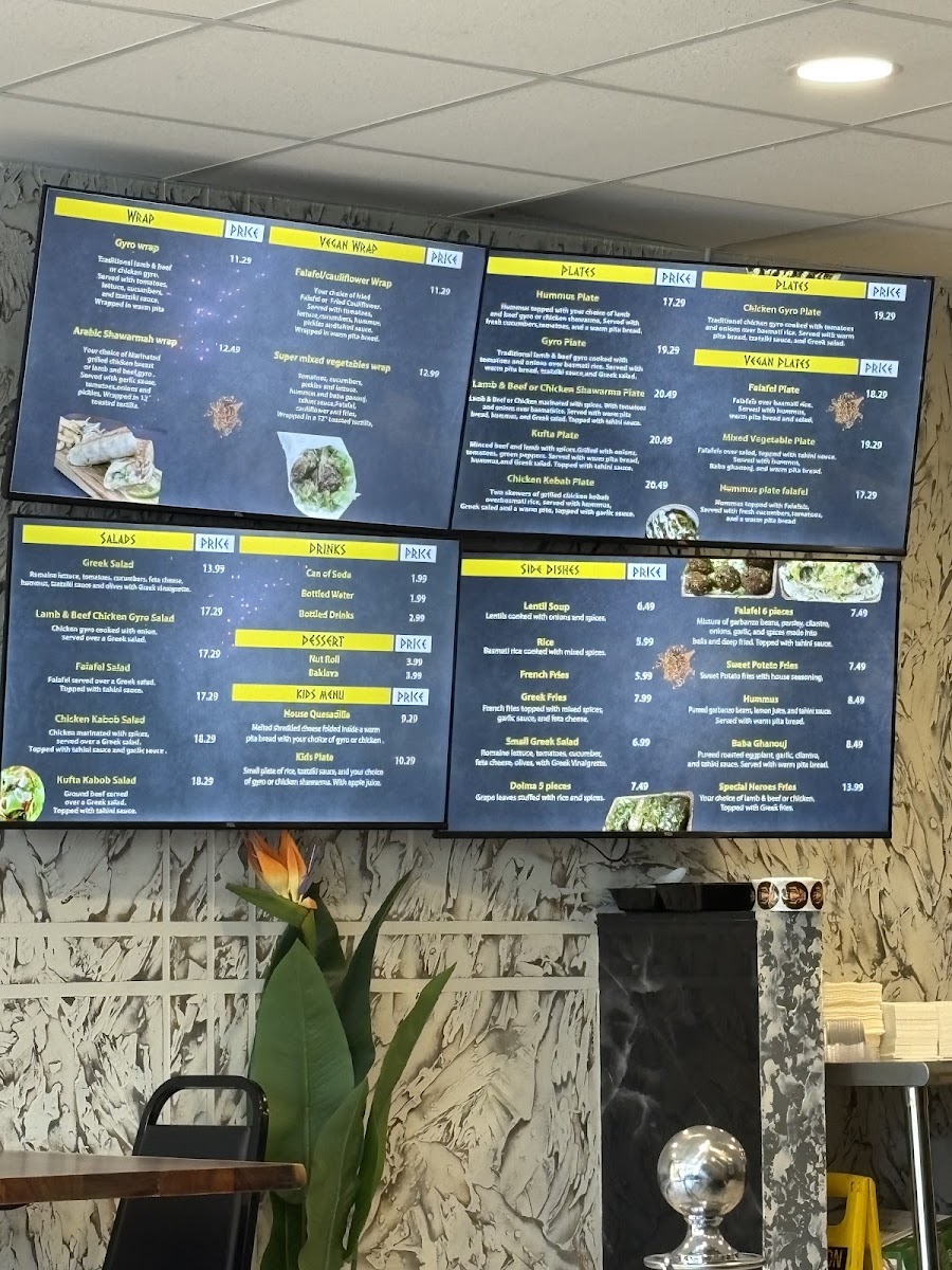 Gyro Makers Edmonds menu board