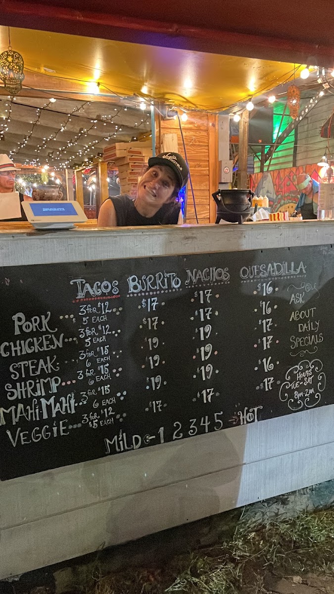 Tacotastic Mexican Food Stand - menu board