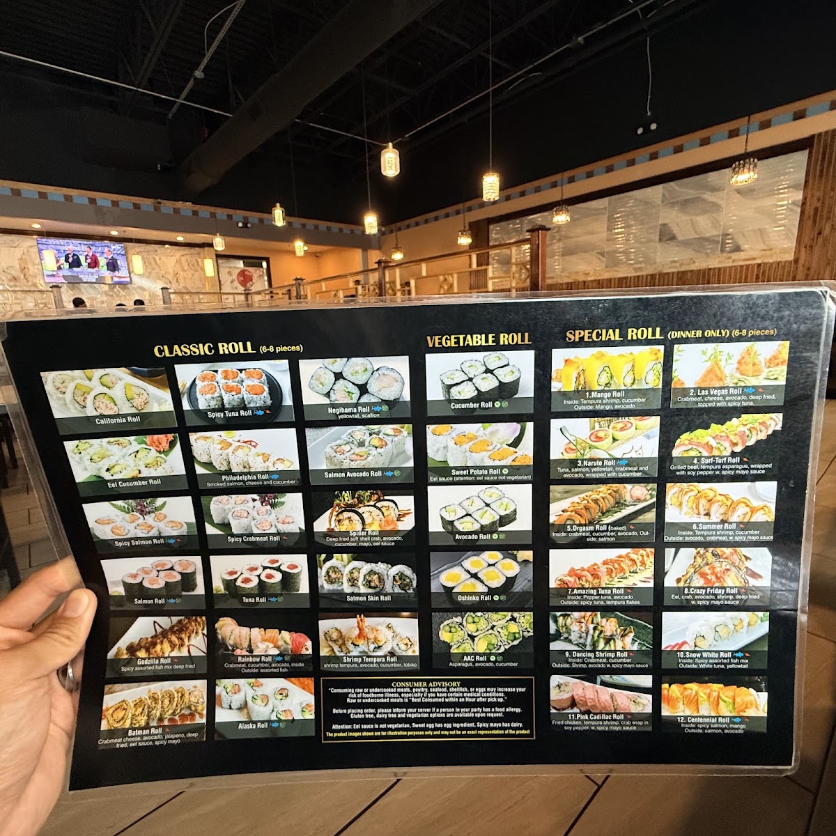 Mito sushi menu board