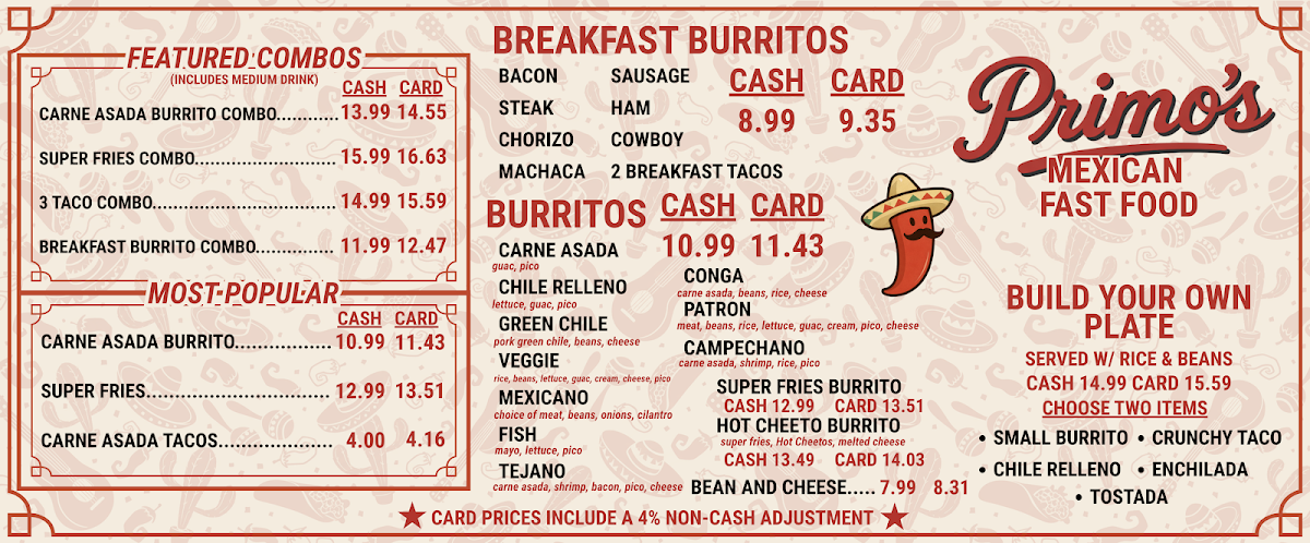 Los Jilbertos menu board