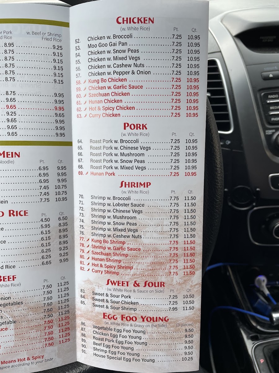 China Town | Chinese Food menu board