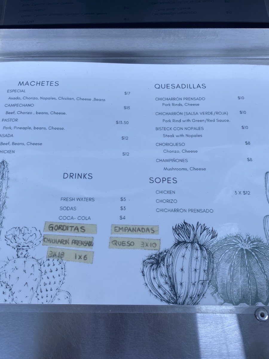 El mezquital Mexican food truck menu board