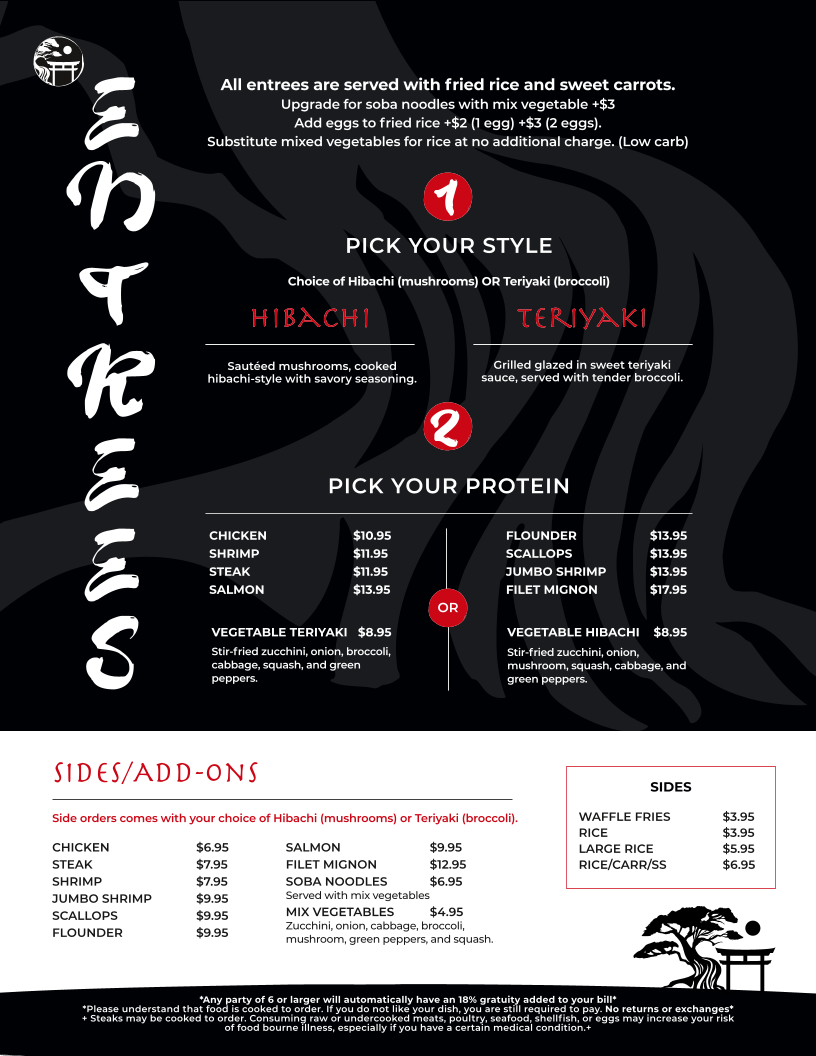 Little Japan menu board