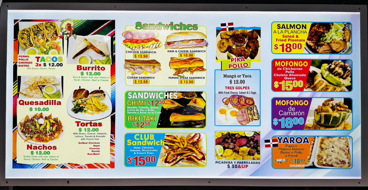 Tablazo el Chef Restaurant | Comida Hispana menu board
