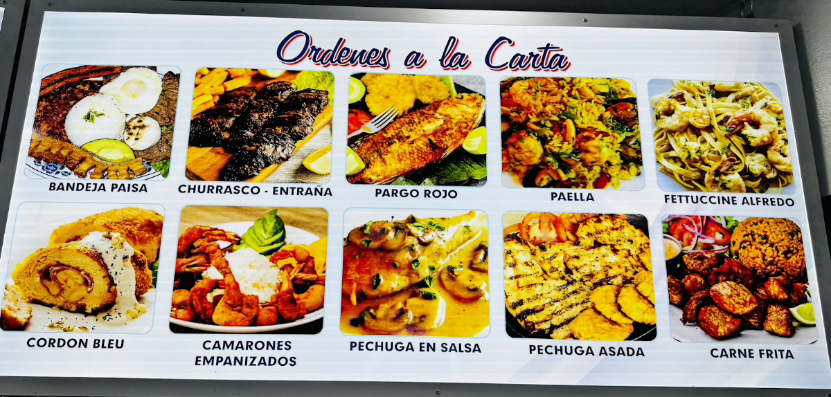 Tablazo el Chef Restaurant | Comida Hispana menu board
