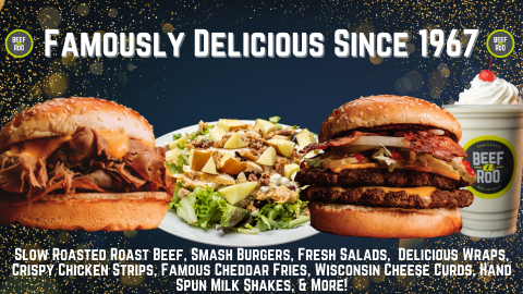Beef-a-Roo menu board