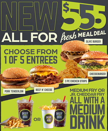 Beef-a-Roo menu board