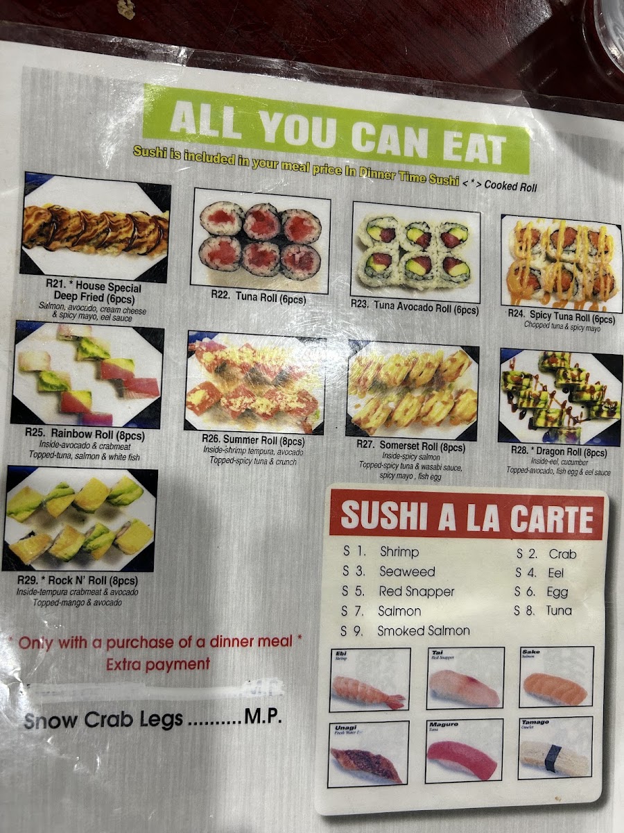 Asian Buffet menu board