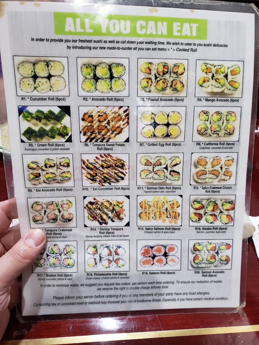 Asian Buffet menu board