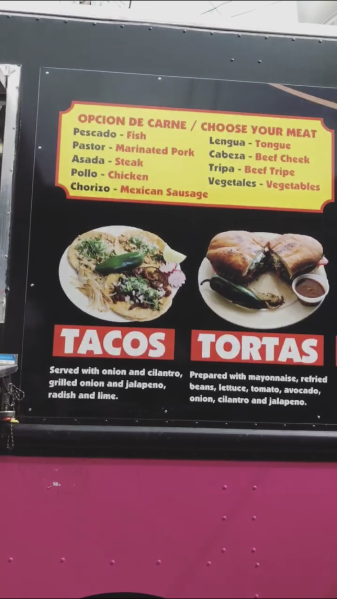 Tacos 3 Amigos menu board