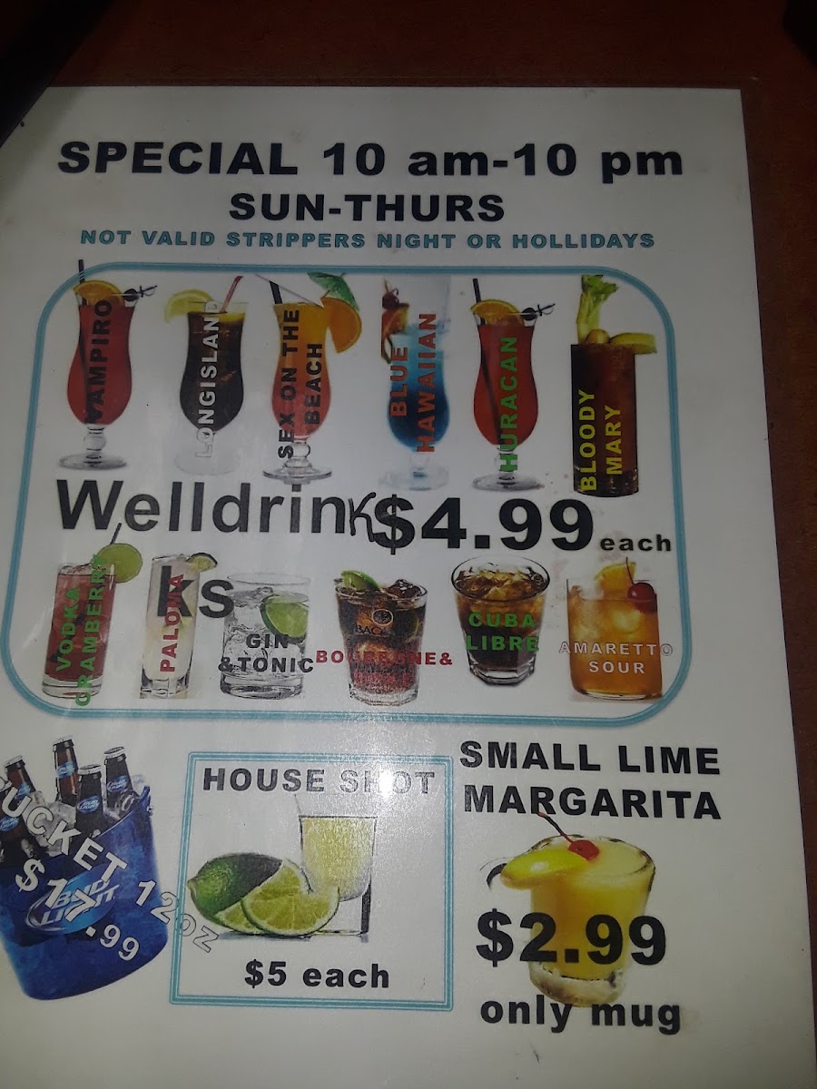 Alma Latina menu board