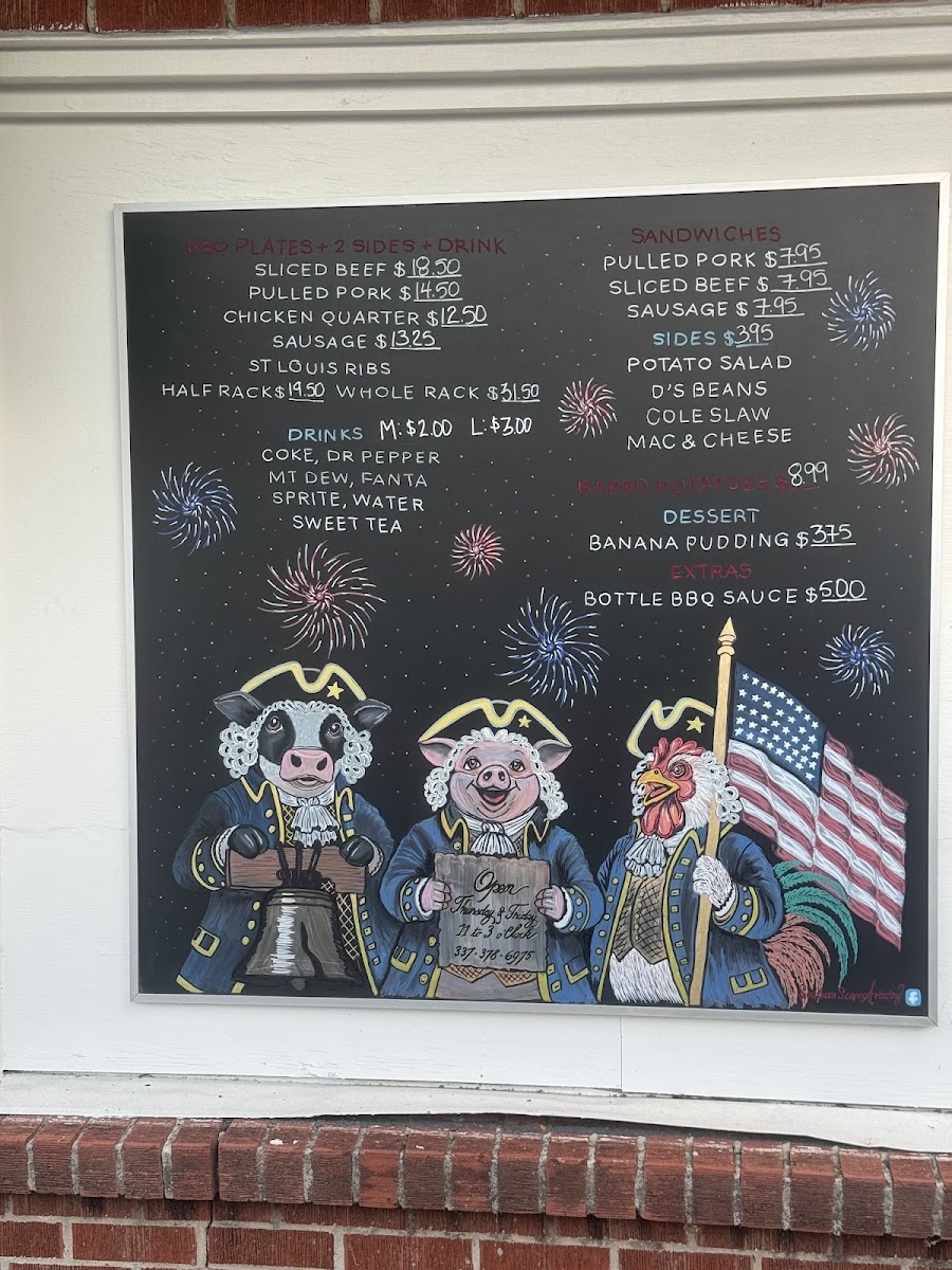 Mad Masters BBQ menu board