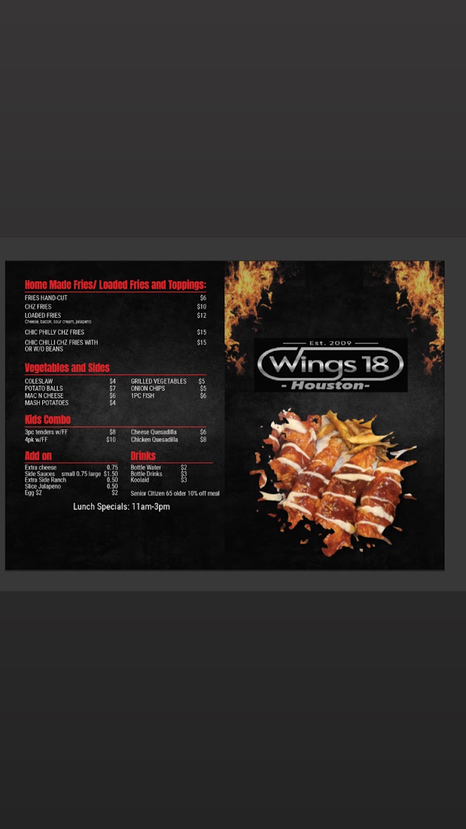 Wings 18 _Houston menu board