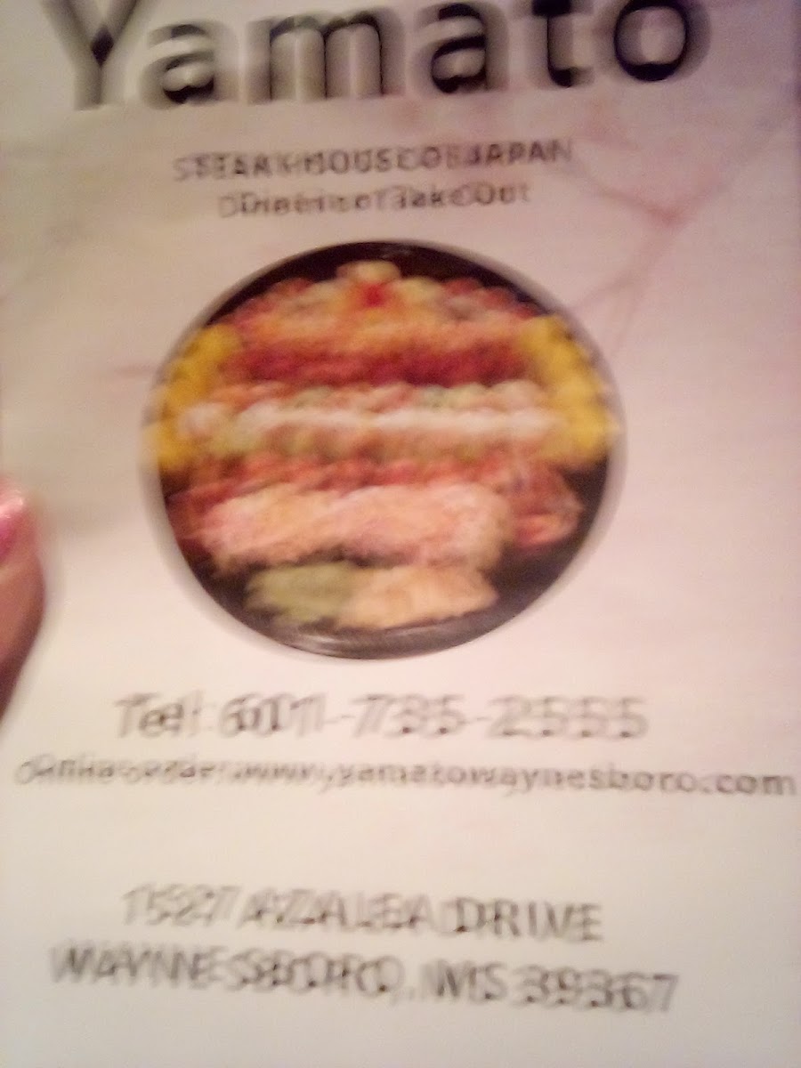 Yamato | Japanese • Sushi menu board