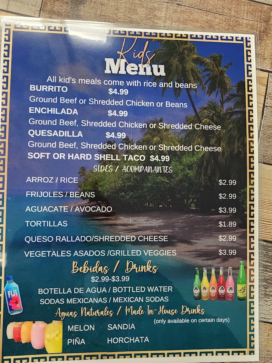 Taqueria El Centenario #2 menu board