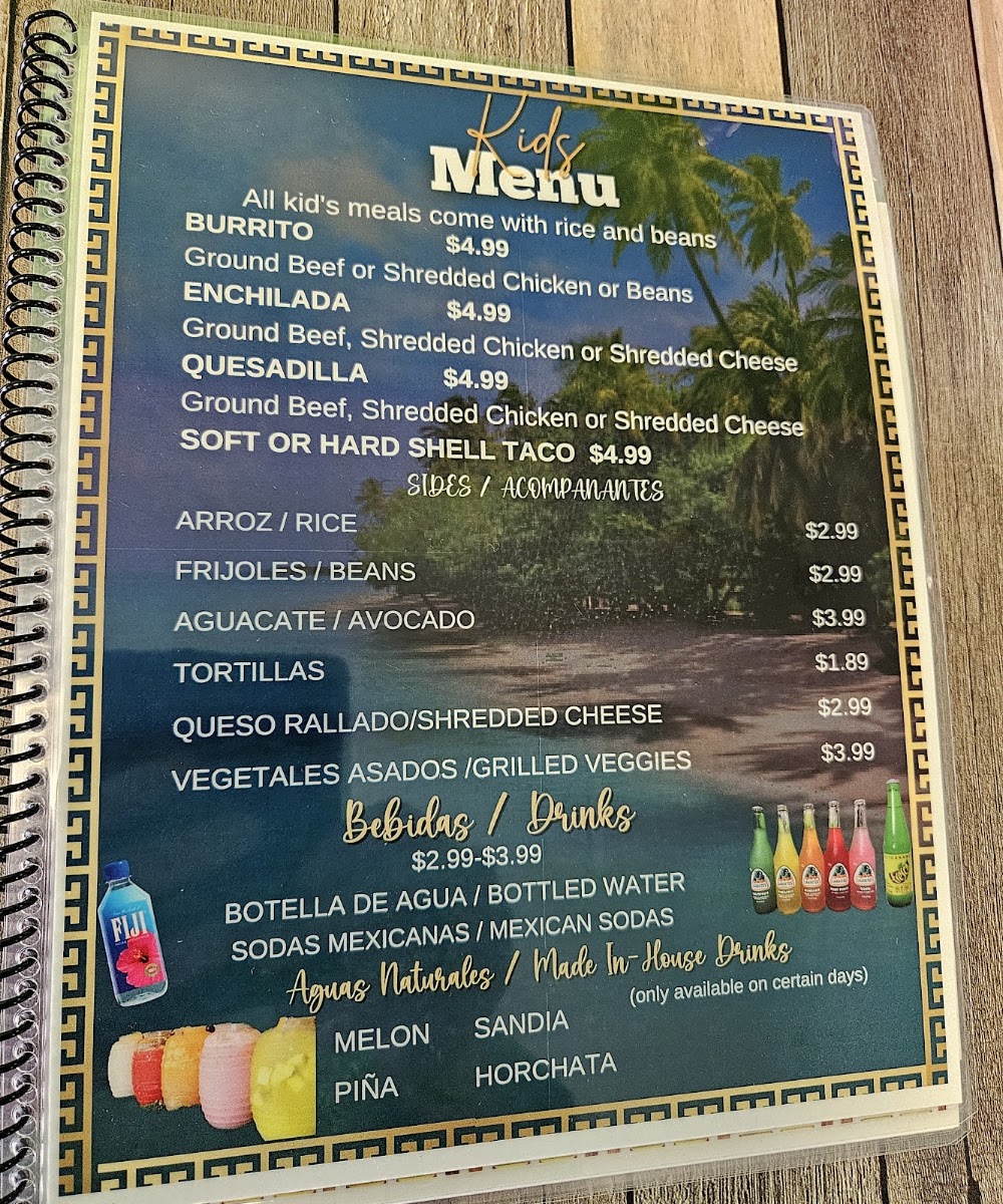 Taqueria El Centenario #2 menu board