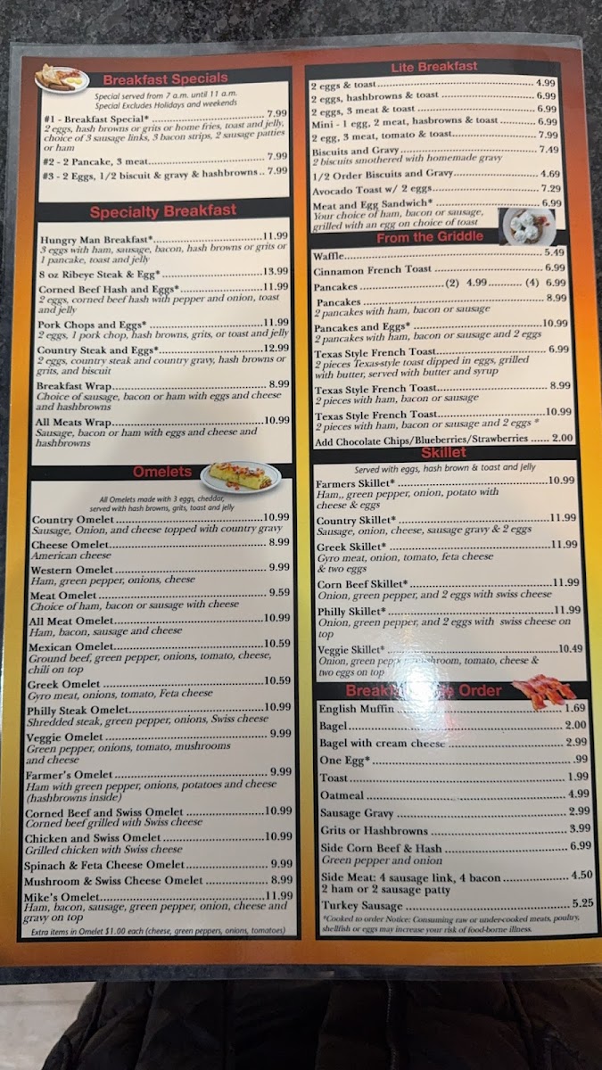Sibley Coney Island menu board