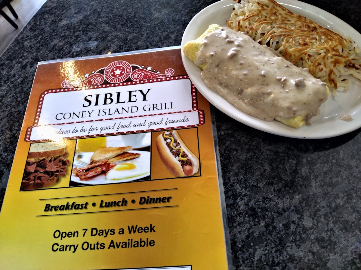 Sibley Coney Island menu board