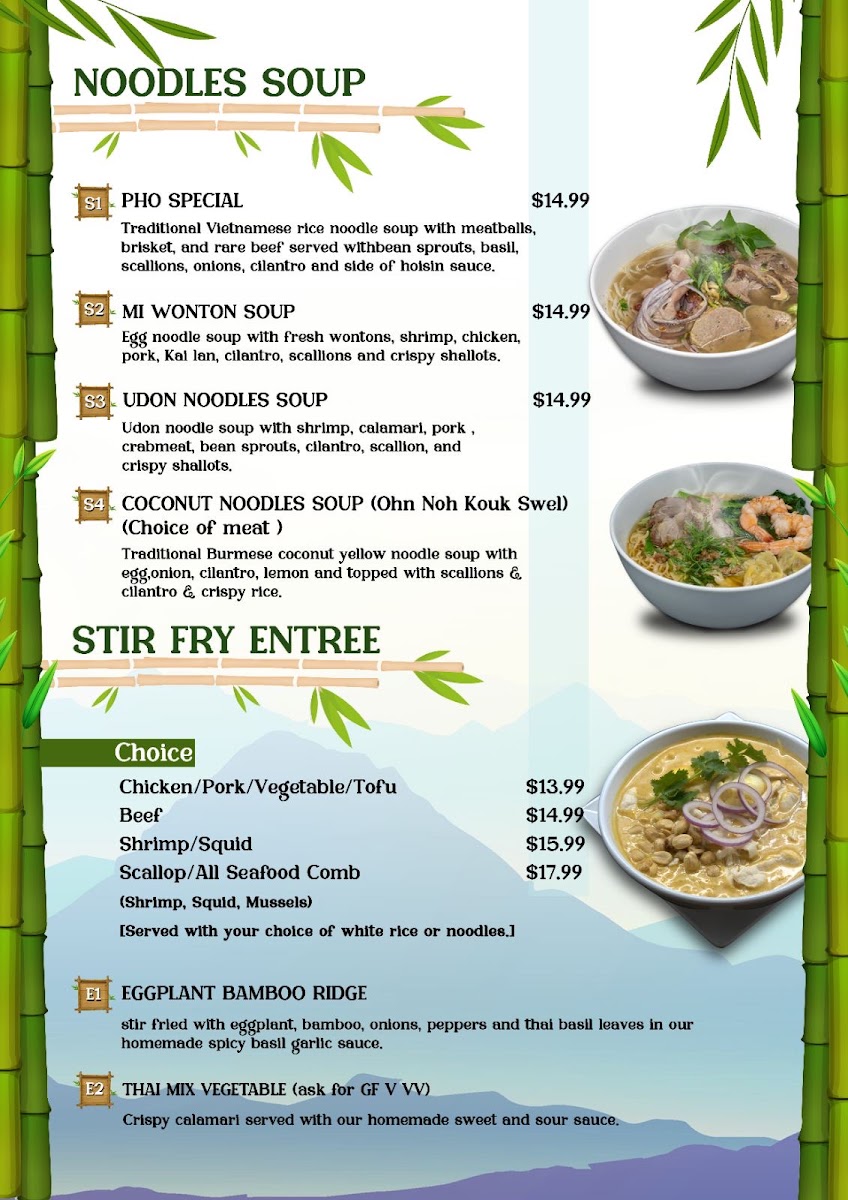 Bamboo Ridge menu board