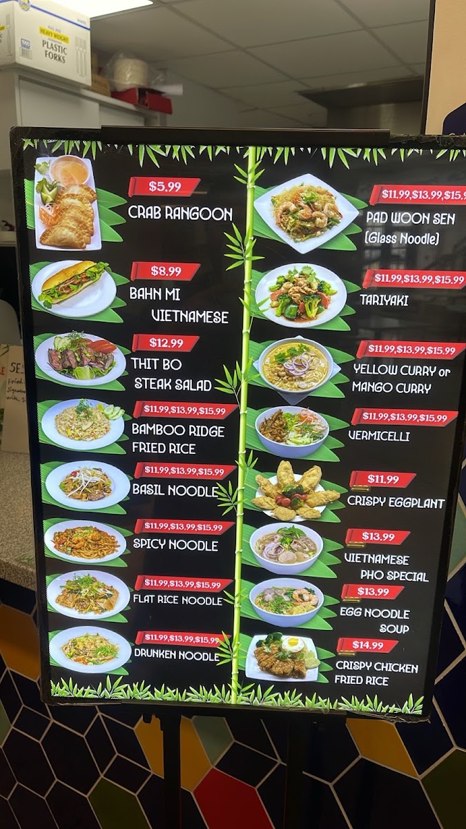Bamboo Ridge menu board