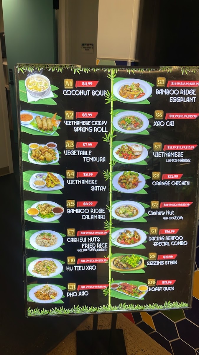 Bamboo Ridge menu board