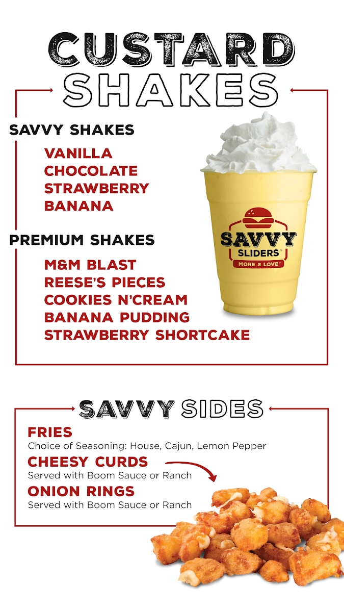 Savvy Sliders menu board