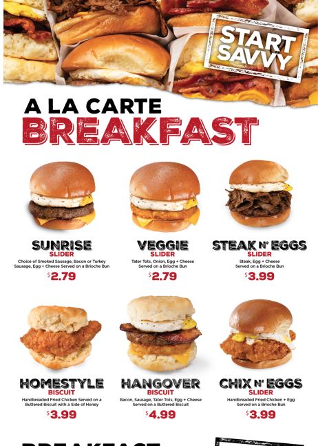 Savvy Sliders menu board