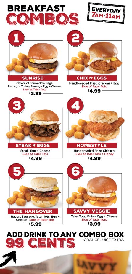 Savvy Sliders menu board