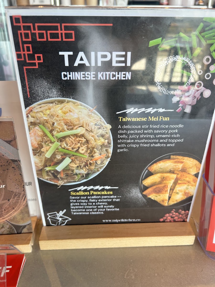 Taipei Chinese Kitchen menu board