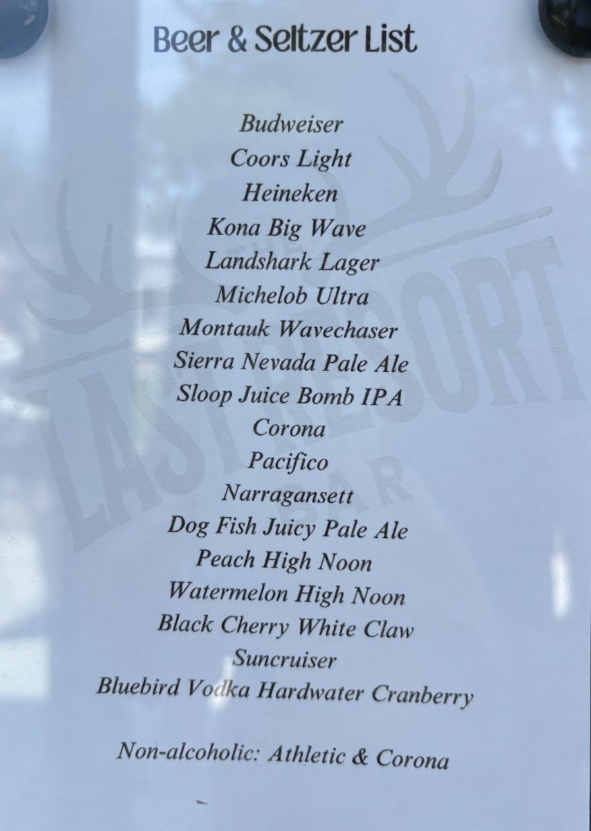 The Last Resort menu board