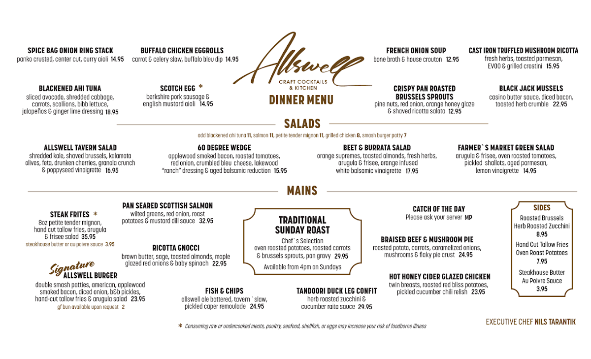Allswell menu board