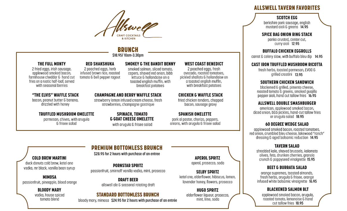 Allswell menu board