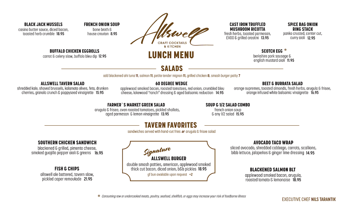 Allswell menu board