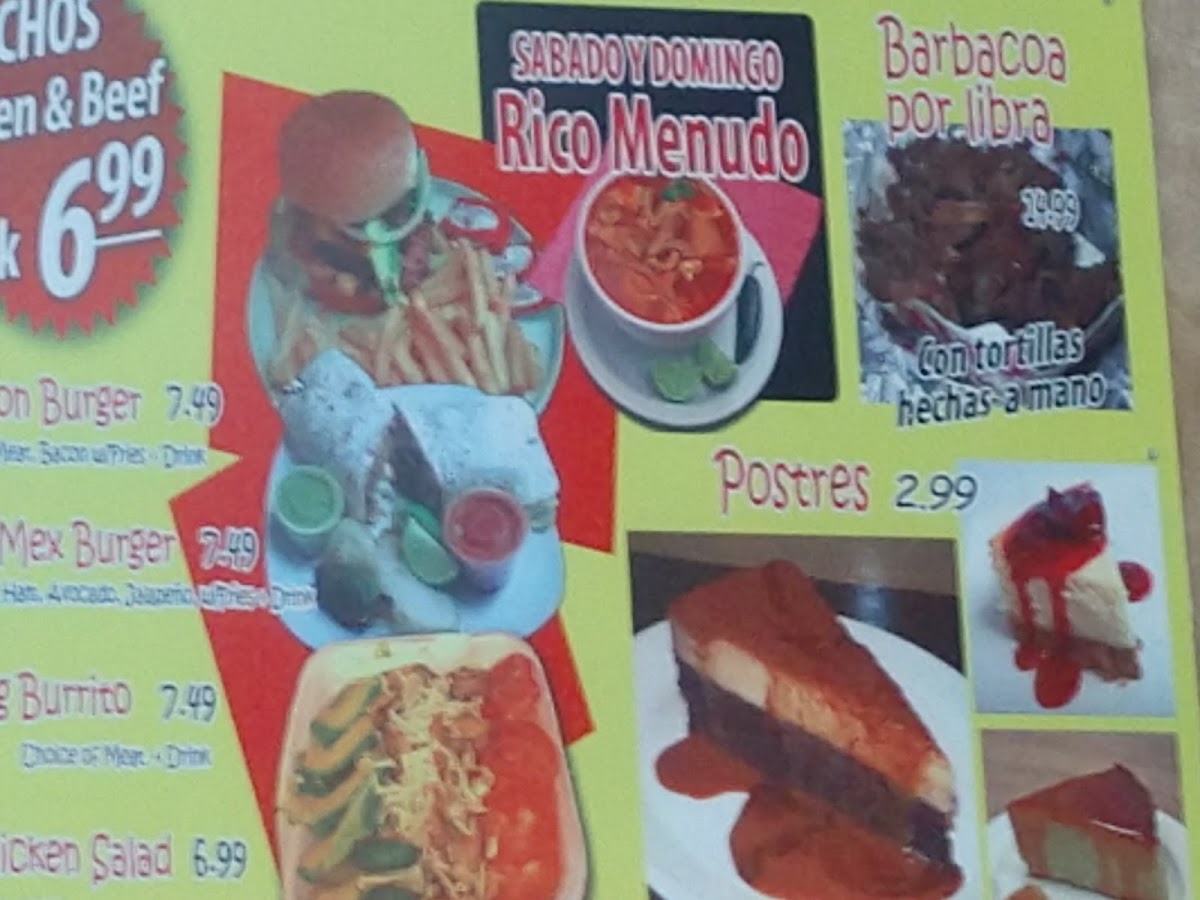 Balch Springs Tacos menu board