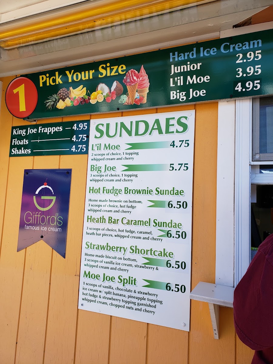Moe Joe’s Family Restaurant menu board