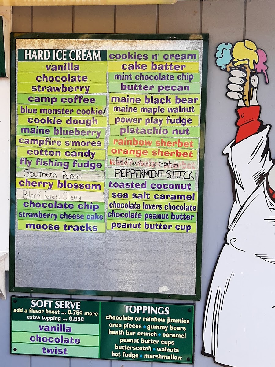 Moe Joe’s Family Restaurant menu board