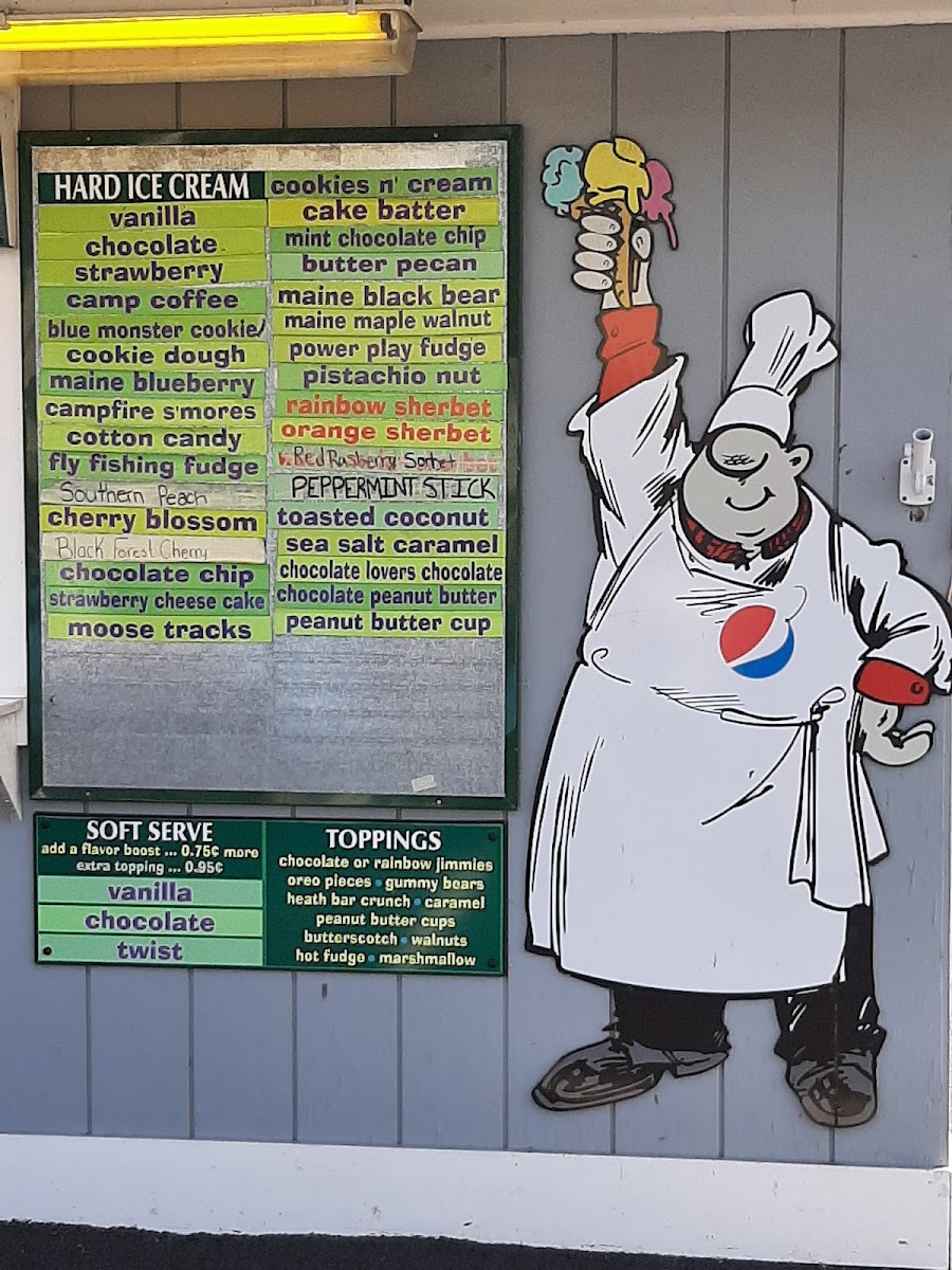 Moe Joe’s Family Restaurant menu board
