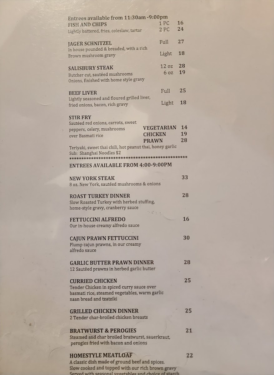 Stamps Cafe menu board