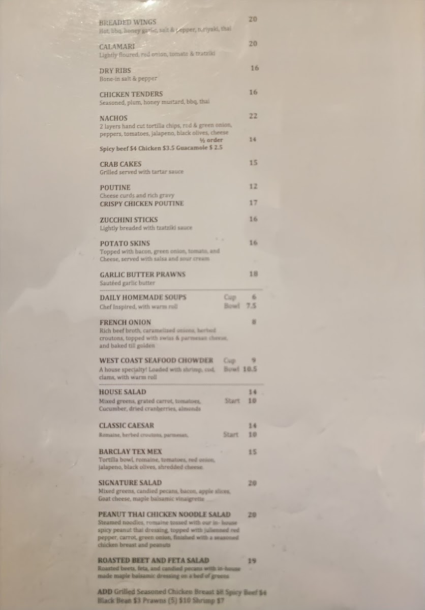 Stamps Cafe menu board