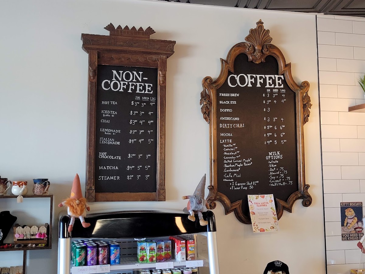 The Groovy Cafe menu board